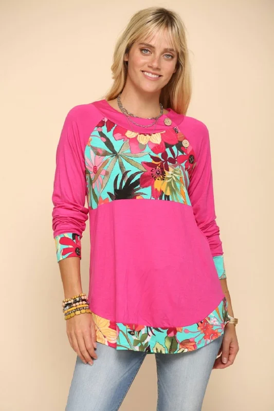 Celeste Full Size Tropical Print Long Sleeve T-Shirt Wool Fabric Cashmere Fabric Tweed Fabric Celeste Full Size Tropical Print Long Sleeve T-Shirt Wool Fabric Cashmere Fabric Tweed Fabric