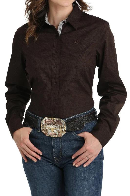 Cinch Ladies Stretch Tonal Print Button Down Western Shirt - Brown - MSW9165056 Solid Color Striped Floral Cinch Ladies Stretch Tonal Print Button Down Western Shirt - Brown - MSW9165056 Solid Color Striped Floral