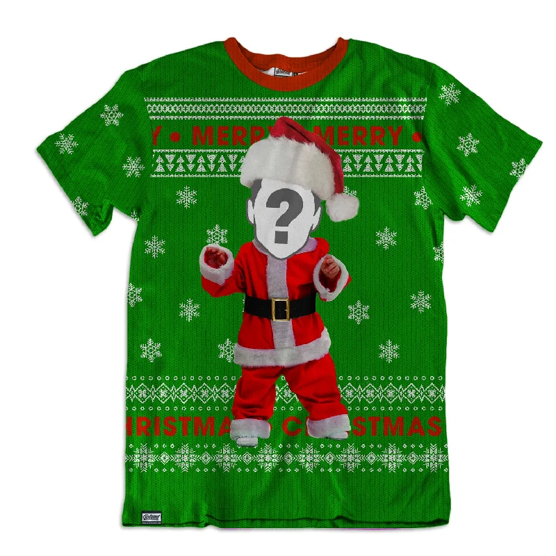 Custom Christmas Santa Unisex Tee Polka Dot Checkered Tartan