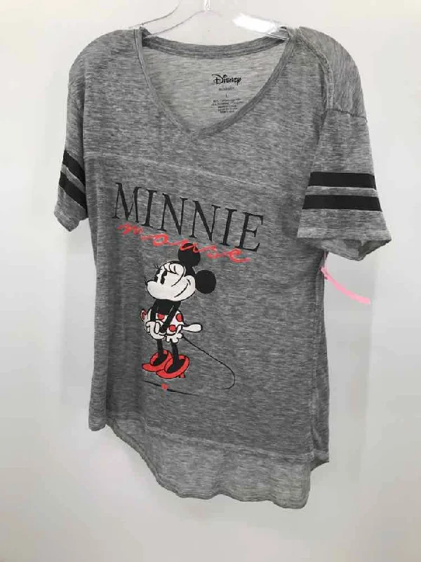 Pre-Owned Disney Grey Size Large Printed T-shirt Nylon Fabric Polyester Fabric Spandex Fabric Pre-Owned Disney Grey Size Large Printed T-shirt Nylon Fabric Polyester Fabric Spandex Fabric