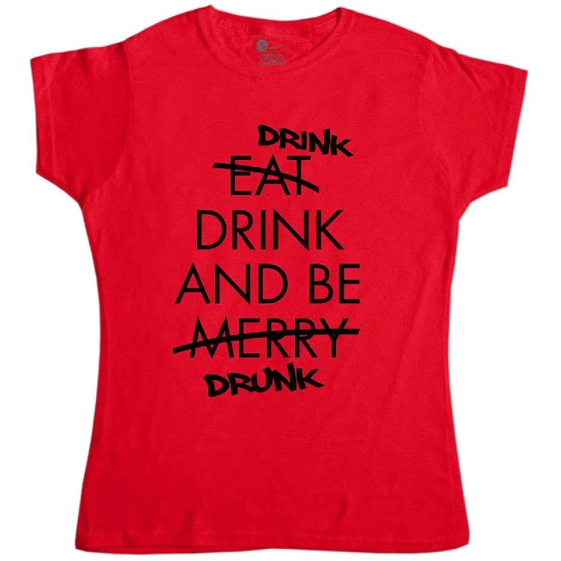 Drink Drink And Be Drunk Womens T-Shirt Seamless Knitted Crochet