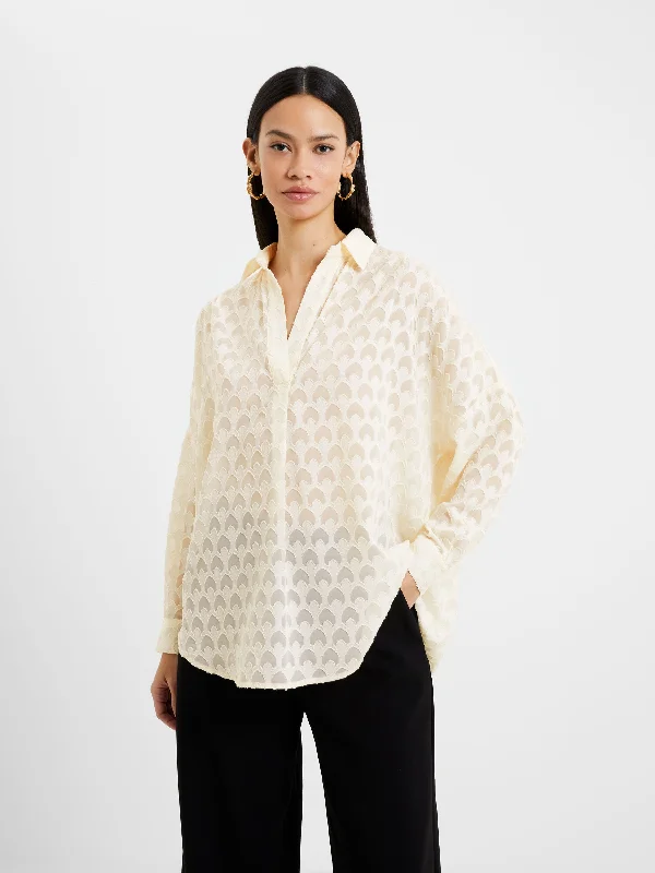 GEO Burnout Popover Shirt Asymmetrical Pockets Print