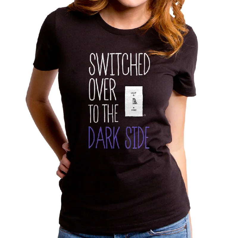 Switched Over to the Dark Side Women's T-Shirt Hooded Caped Shawl Collar