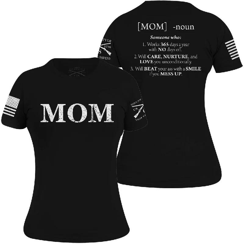 Grunt Style Women's Relaxed Fit Mom Defined T-Shirt - Black Cashmere Blend Cotton Blend Poly Blend