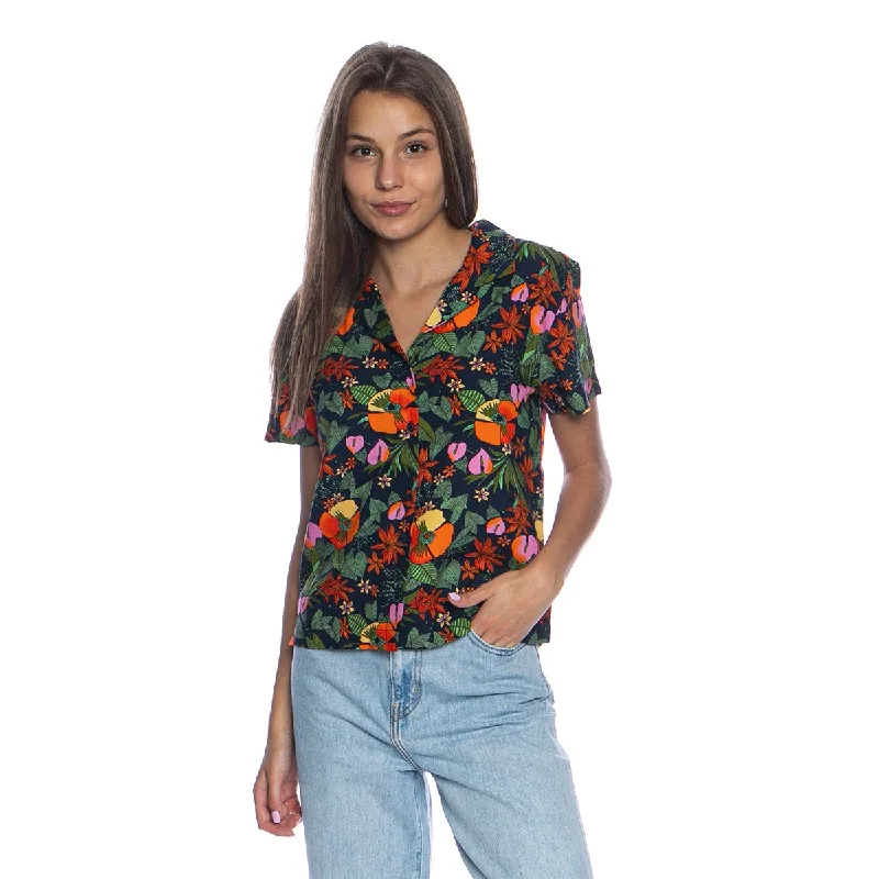 Ka Lani Woven Floral Shirt Print Jacquard Patchwork