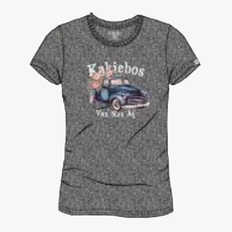 Kakiebos Womens Classic Fit Short Sleeve Tee Charcoal Melange Silk Blend Satin Velvet Kakiebos Womens Classic Fit Short Sleeve Tee Charcoal Melange Silk Blend Satin Velvet