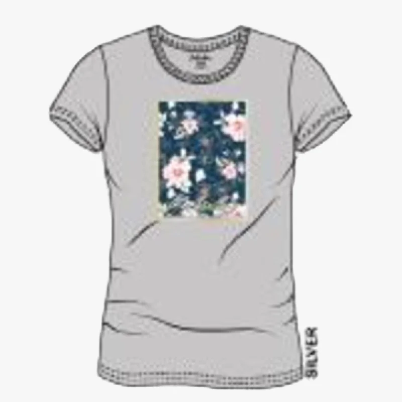 Kakiebos Womens Classic Fit Short Sleeve Tee Silver Lace Blend Ribbed Blend Corduroy Blend Kakiebos Womens Classic Fit Short Sleeve Tee Silver Lace Blend Ribbed Blend Corduroy Blend