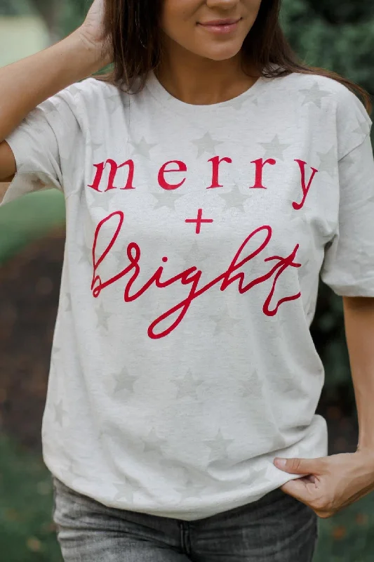 Merry & Bright Tee Oversized T-Shirt Spandex breathable