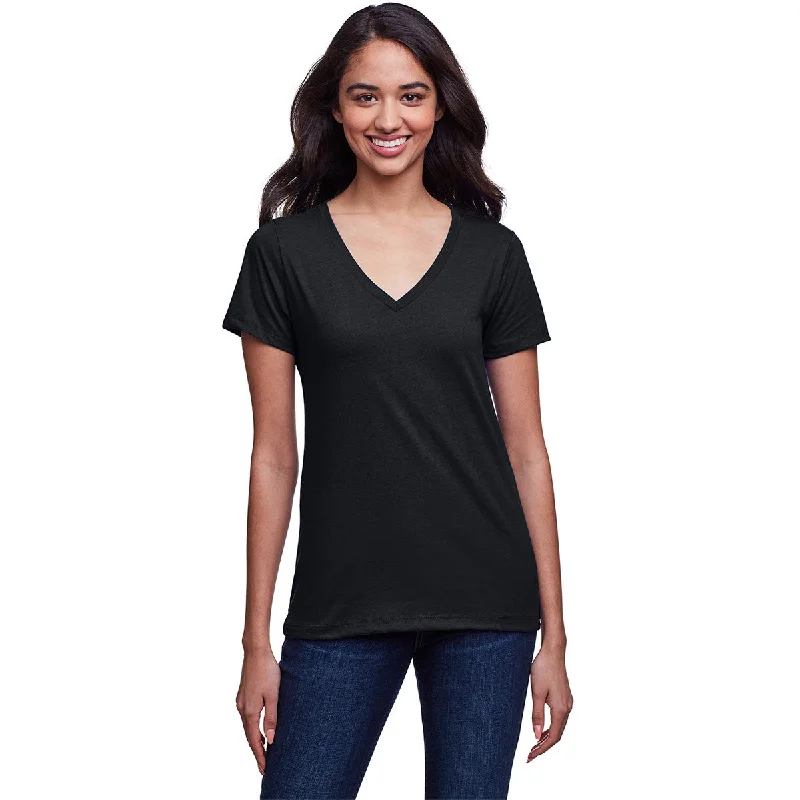 Next Level Women's Black Eco Performance T-Shirt Fitted T-Shirt Seamless Stretchy