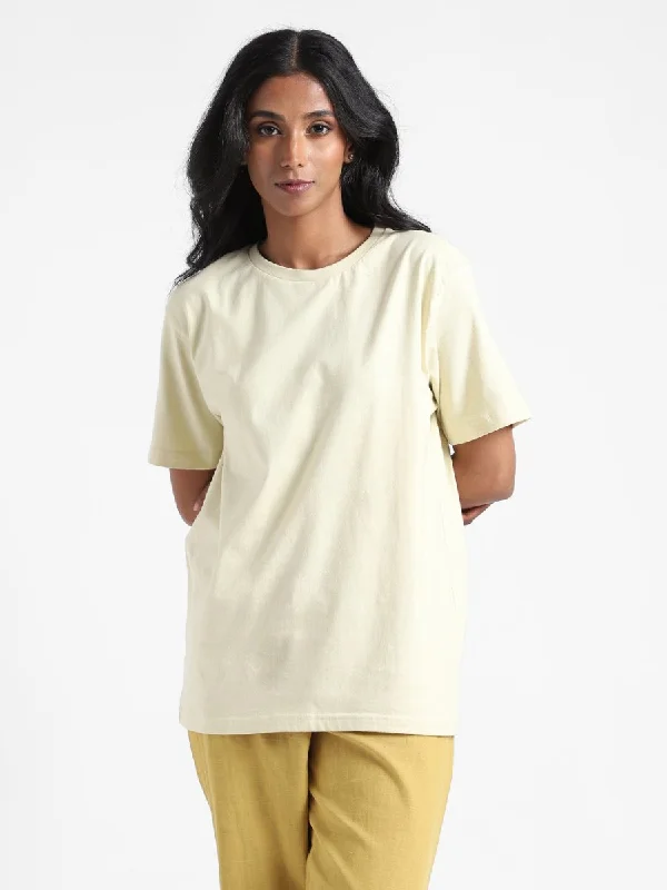 Turmeric Yellow T-shirt - Organic Cotton & Naturally Dyed Houndstooth Herringbone Solid