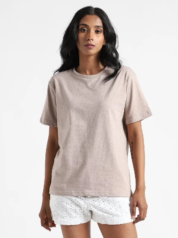 Soil Brown T-shirt - Organic Cotton & Naturally Fiber Dyed Lace Blend Ribbed Blend Corduroy Blend