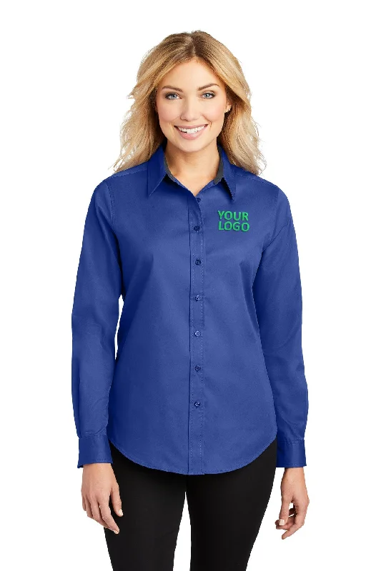 Port Authority Ladies Branded Easy Care Shirts, Royal/ Classic Navy Cozy Warm Stylish