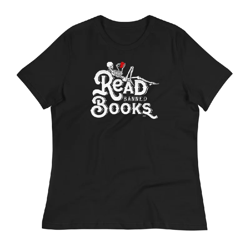 Read Banned Books Women's Relaxed T-Shirt Real Fur Shearling Chenille