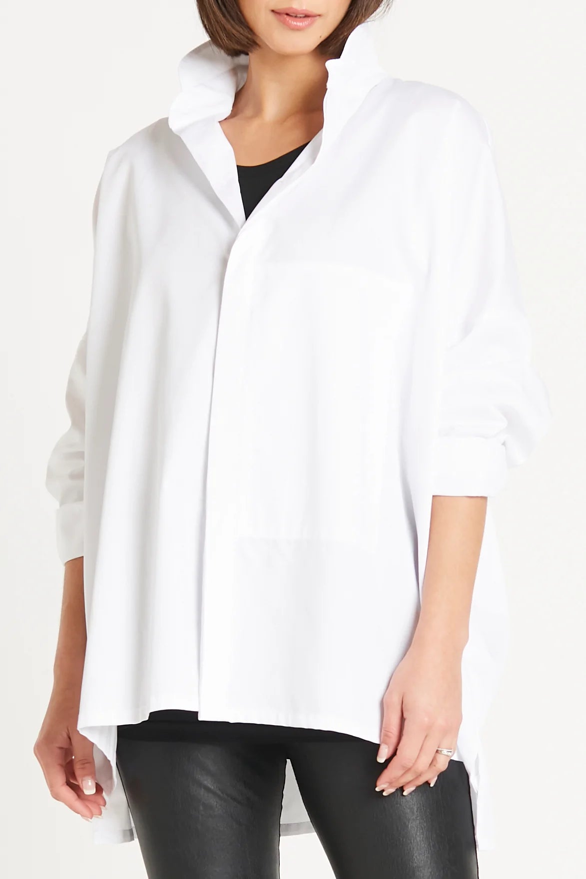 Rib Signature Shirt Satin Blend Silk Blend Wool Blend