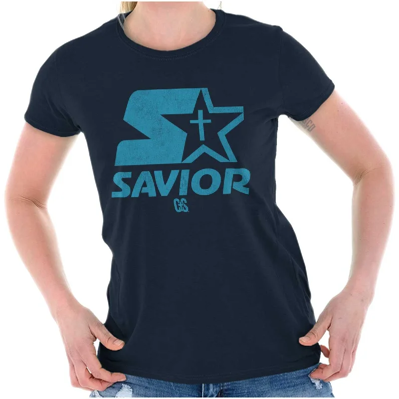 Savior Ladies T Shirt Graphic T-Shirt Round Neck Polyester