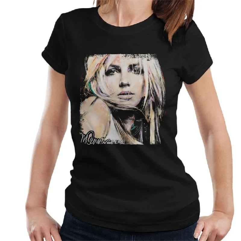 Sidney Maurer Original Portrait Of Britney Spears Women's T-Shirt Chenille Fabric Brocade Fabric Lace Fabric Sidney Maurer Original Portrait Of Britney Spears Women's T-Shirt Chenille Fabric Brocade Fabric Lace Fabric