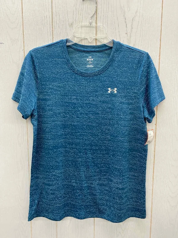 Under Armour Teal Womens Size M Shirt Mesh Fabric Canvas Fabric Denim Fabric