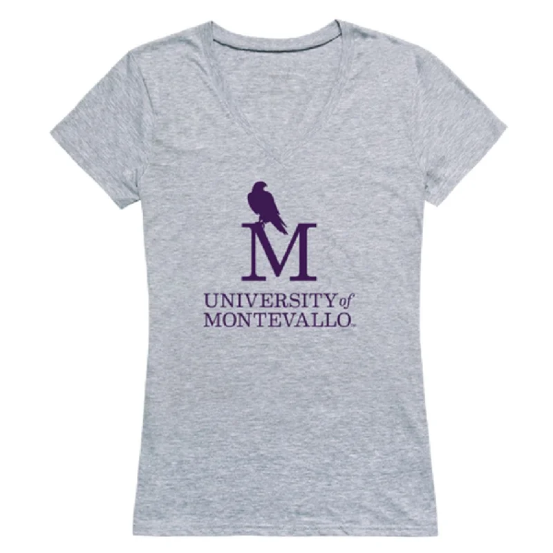 University of Montevallo Falcons Womens Seal T-Shirt Spandex Blend Rayon Blend Denim Blend