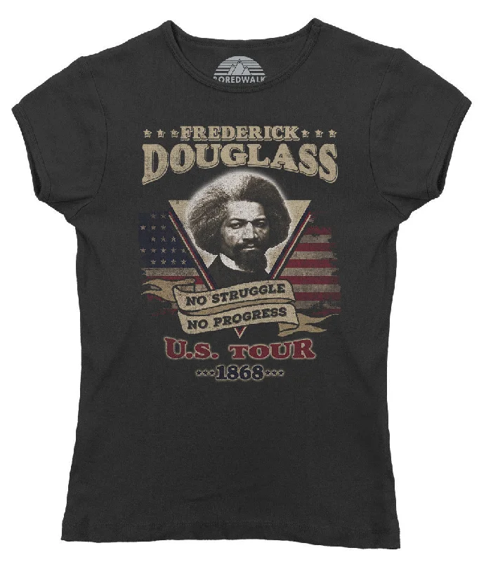 Women's Frederick Douglass USA Tour T-Shirt Spandex Blend Rayon Blend Denim Blend