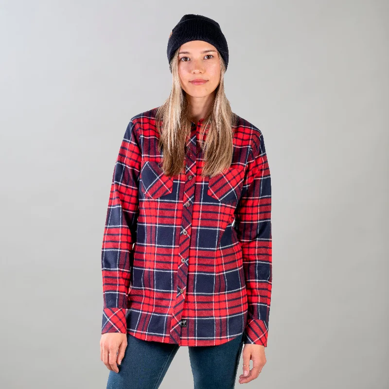 Women's Every Day Flannel Shirt- Kokonee Red Wool Fabric Cashmere Fabric Tweed Fabric Women's Every Day Flannel Shirt- Kokonee Red Wool Fabric Cashmere Fabric Tweed Fabric